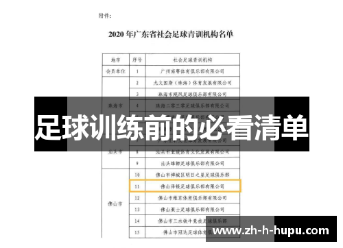 足球训练前的必看清单